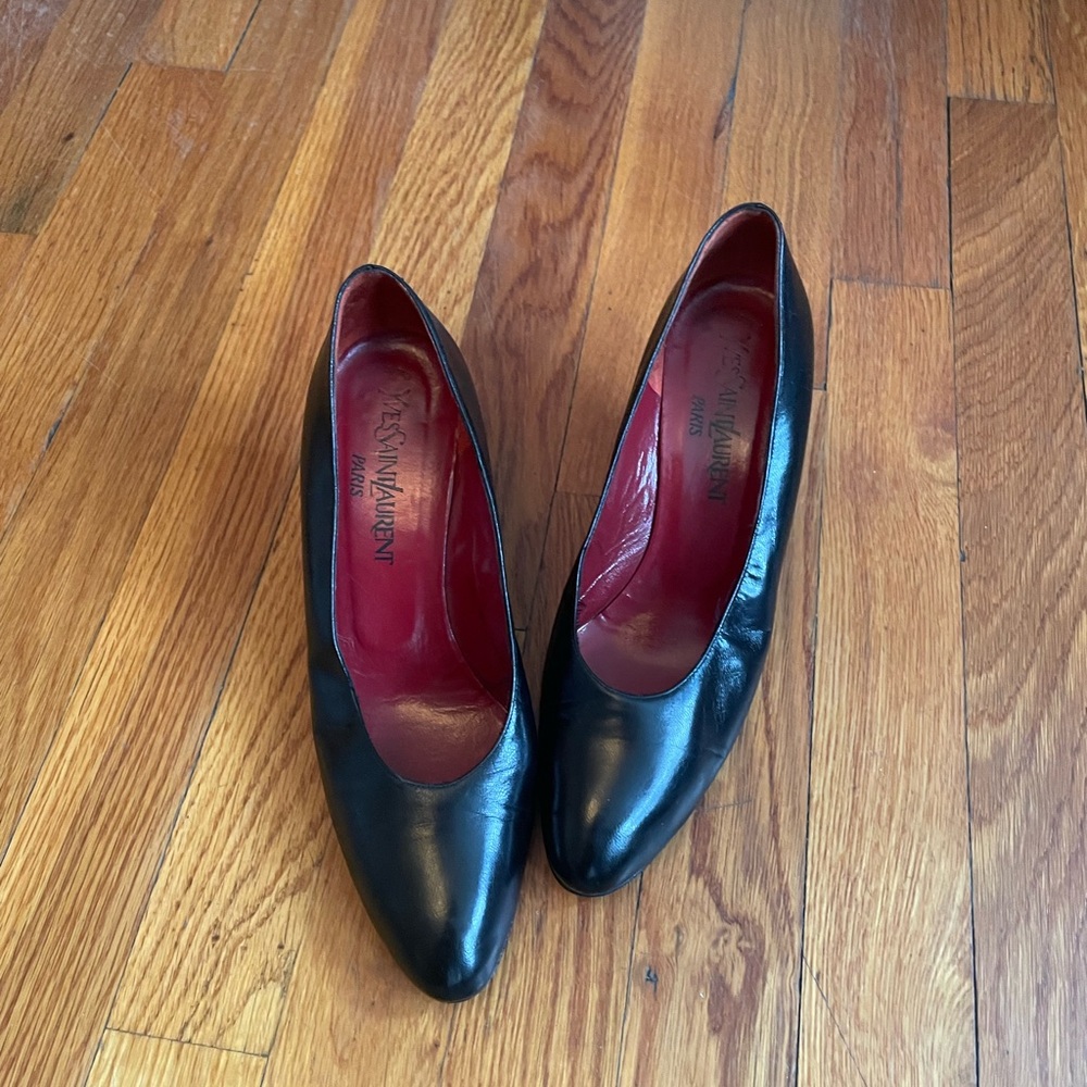 Saint Laurent Vintage Black Leather Heels